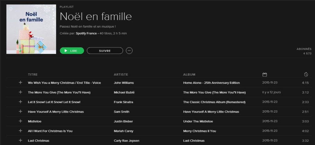 Spotify Noël Spotify Noël