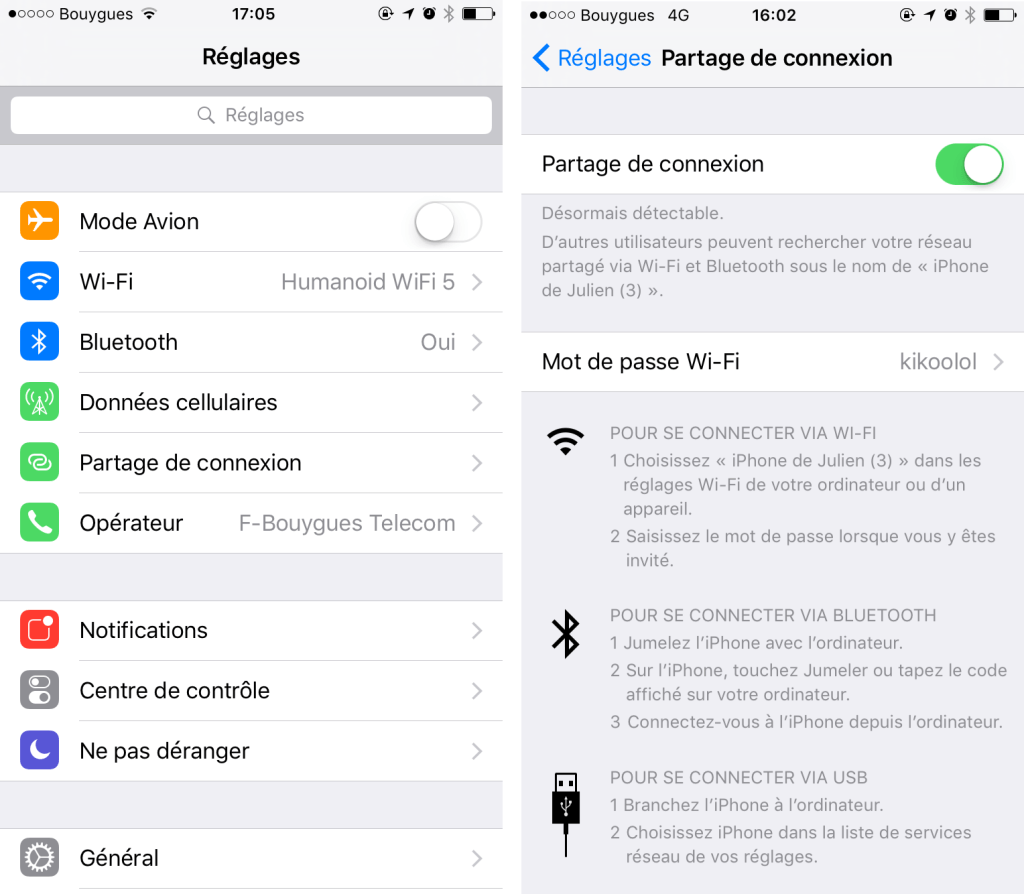 Tethering with iOS
