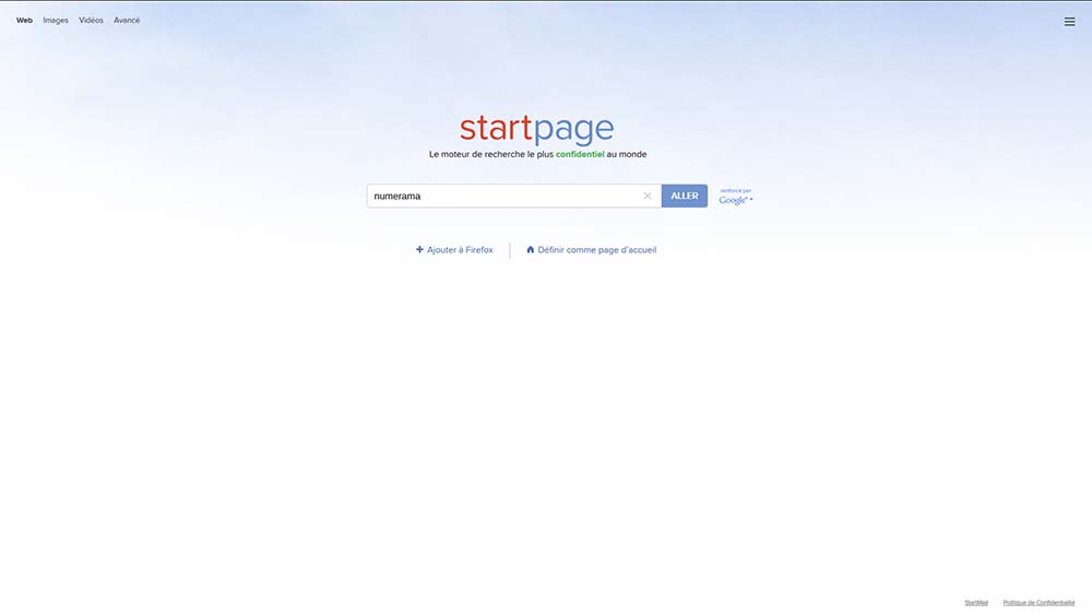 StartPage Numerama