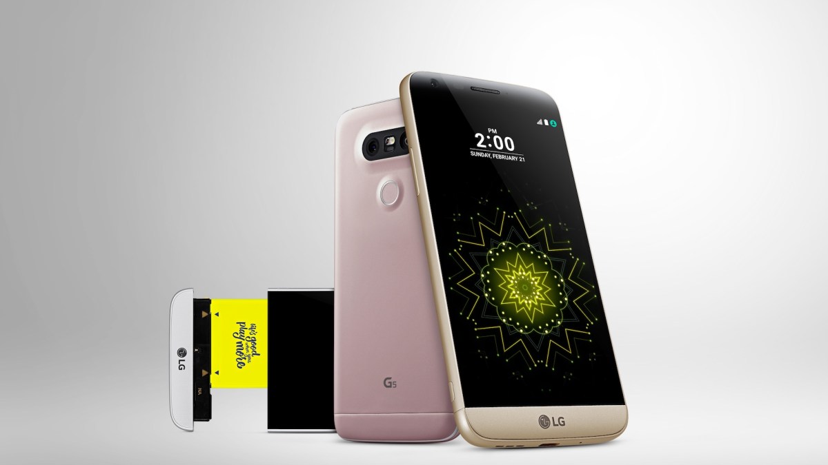 Le LG G5 et sa conception modulaire // Source : LG