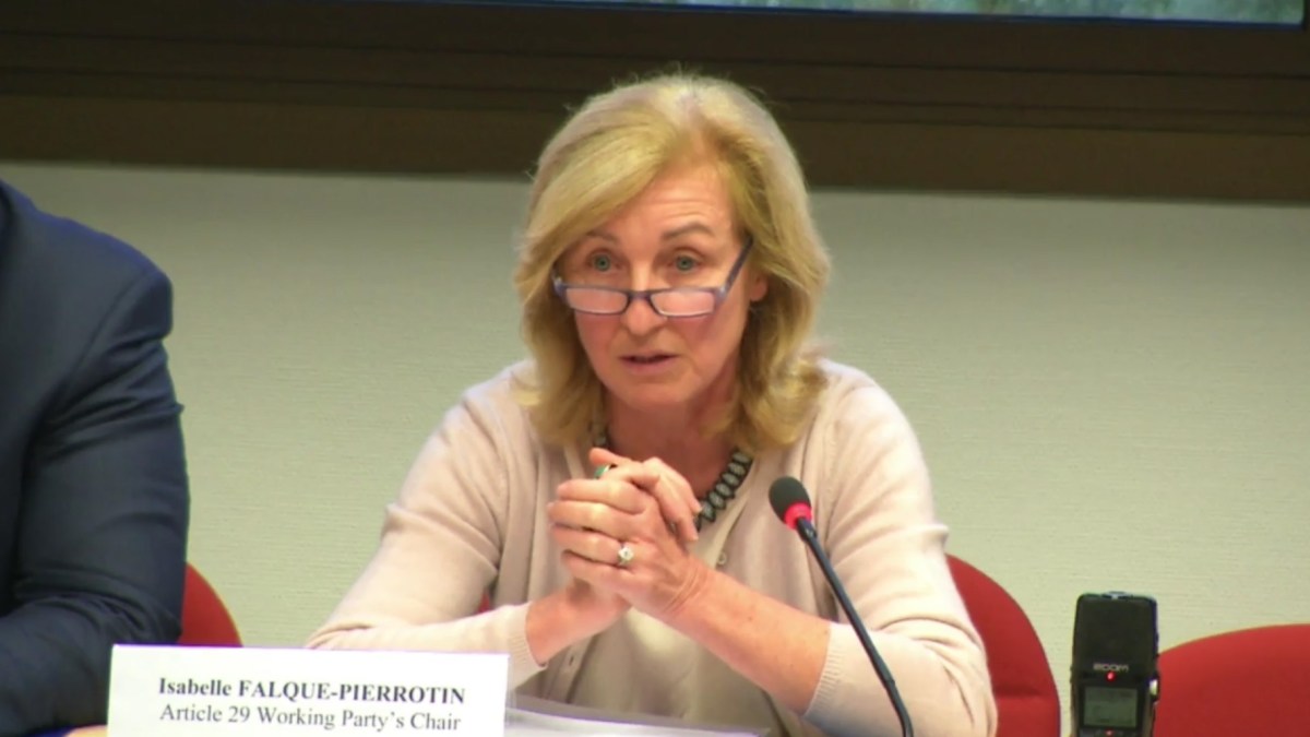 Isabelle Falque-Pierrotin, présidente de la CNIL et du G29.