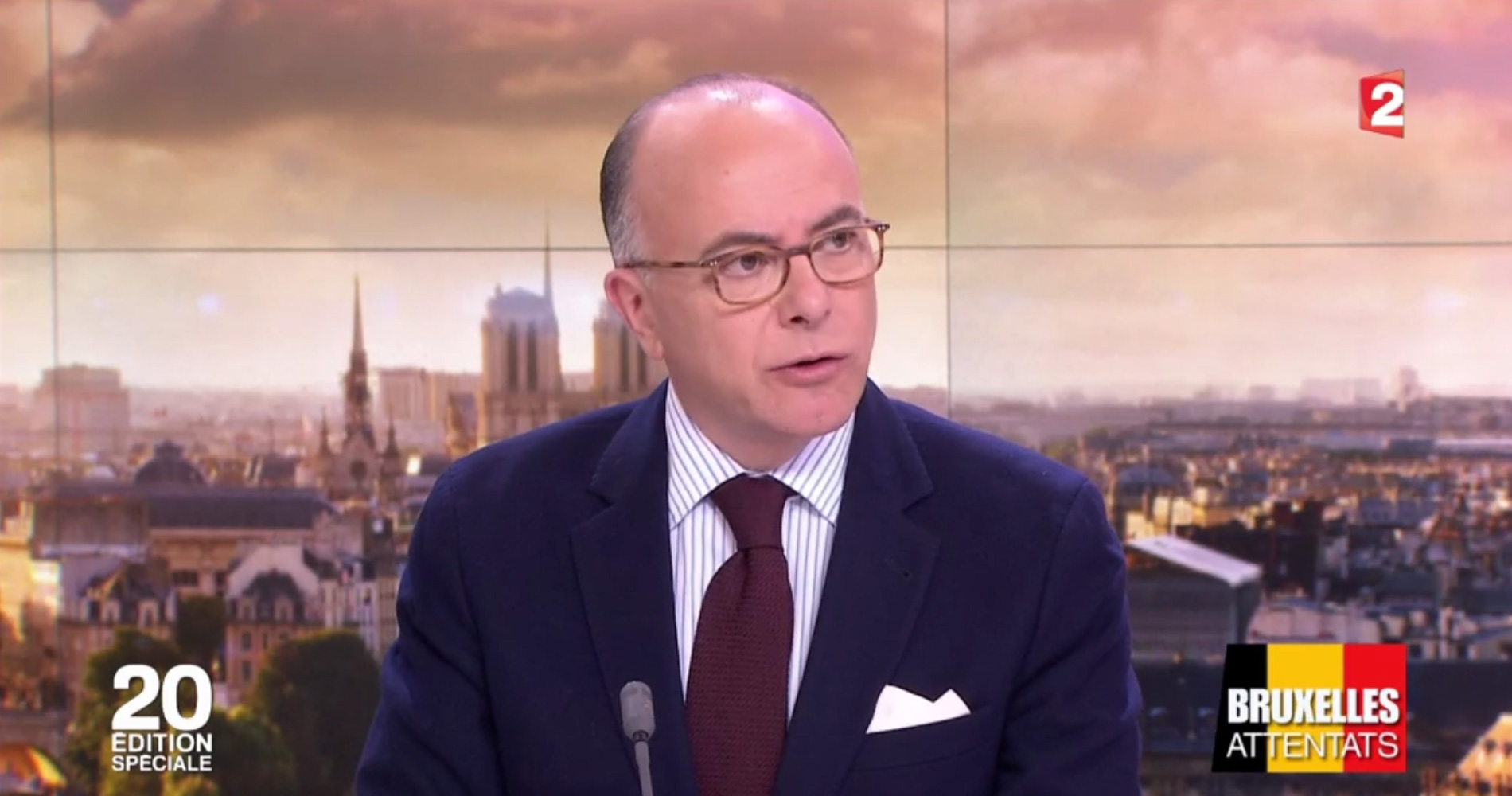 Bernard Cazeneuve sur France 2, le 22 mars 2016.