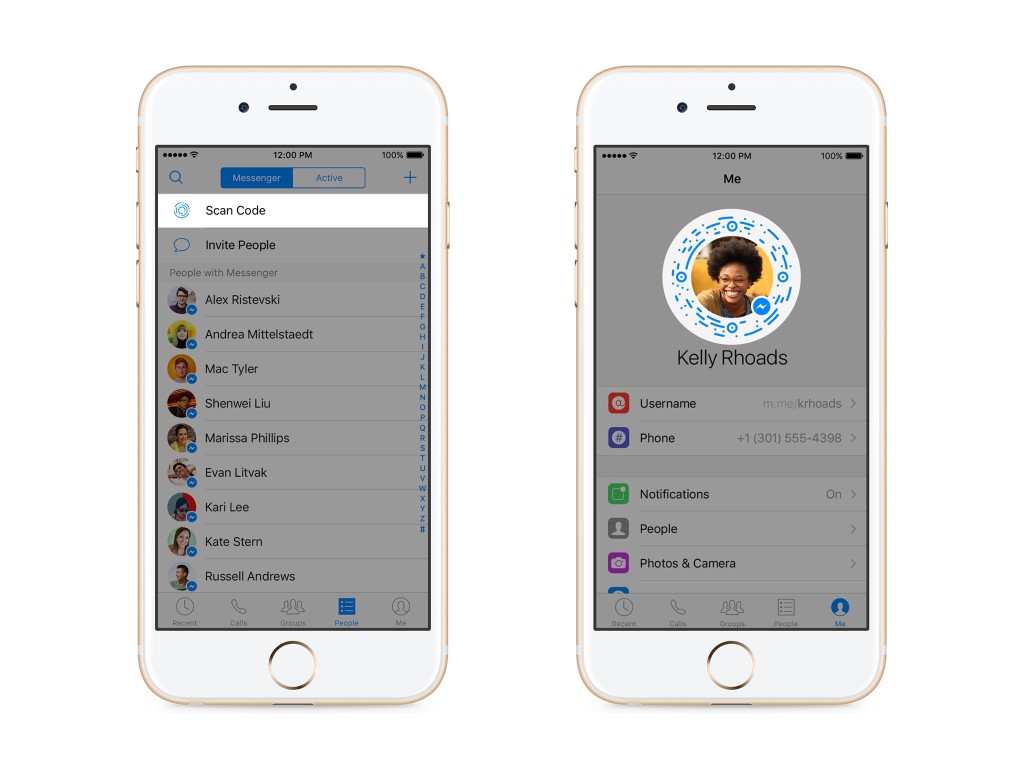 Les Messenger Codes seront disponibles sur iOS et Android
