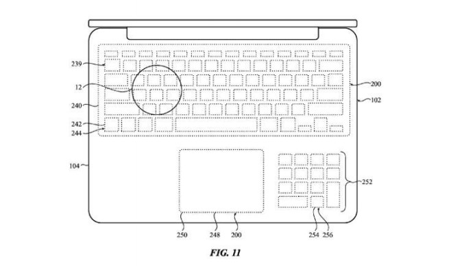 Clavier dans la coque