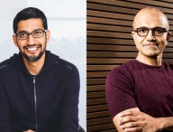 Sundar Pichai (Google) et Satya Nadella (Microsoft)