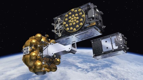 Vue d'artiste d'un satellite Galileo. // Source : ESA–Pierre Carril