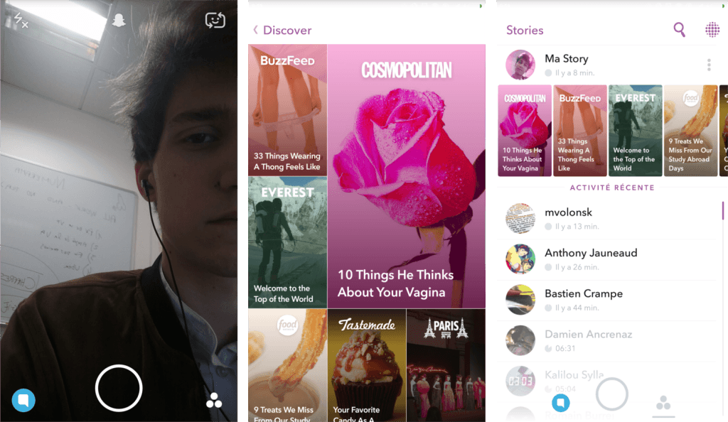 Snapchat Discover, son hub média Snapchat Discover, son hub média