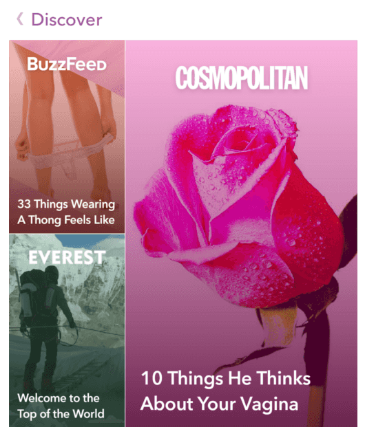 Snapchat Discover, son hub média Snapchat Discover, son hub média