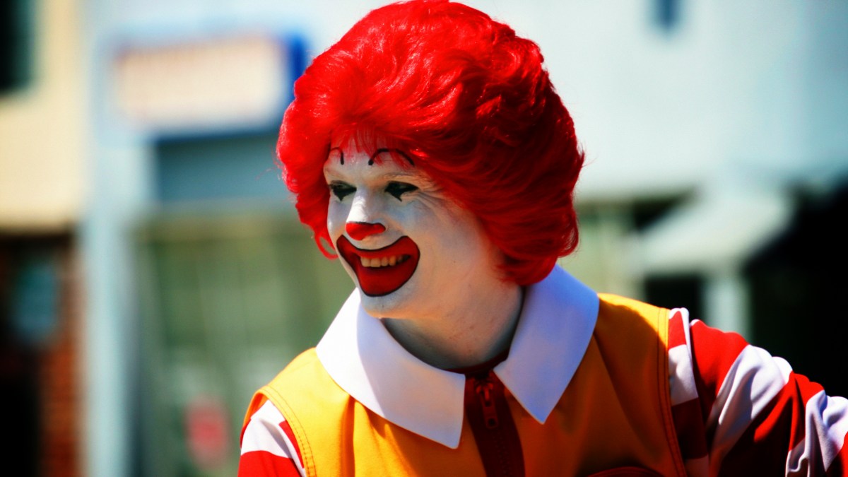 Ronald McDonald in the Burbank Parade, 2008. Photo taken by Carol.