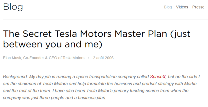 Master plan Elon Musk
