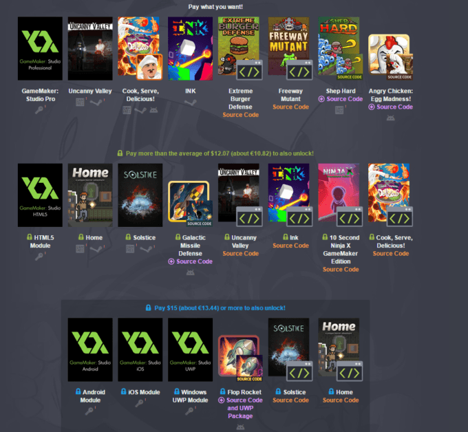 Humble GameMaker Bundle pay what you want and help charity