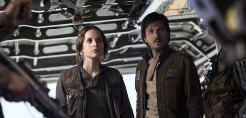 Diego Luna avec Felicity Jones, dans Rogue One. // Source : Lucasfilm