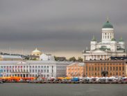 Helsinki is the capital of Finland and home to 1.2 million residents. The cathedral looming in the background is Helsinki Cathedral, originally built in 1852 and was known as St Nicholas' Church until Finnish independence in 1917.