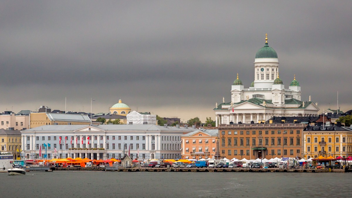 Helsinki is the capital of Finland and home to 1.2 million residents. The cathedral looming in the background is Helsinki Cathedral, originally built in 1852 and was known as St Nicholas' Church until Finnish independence in 1917.