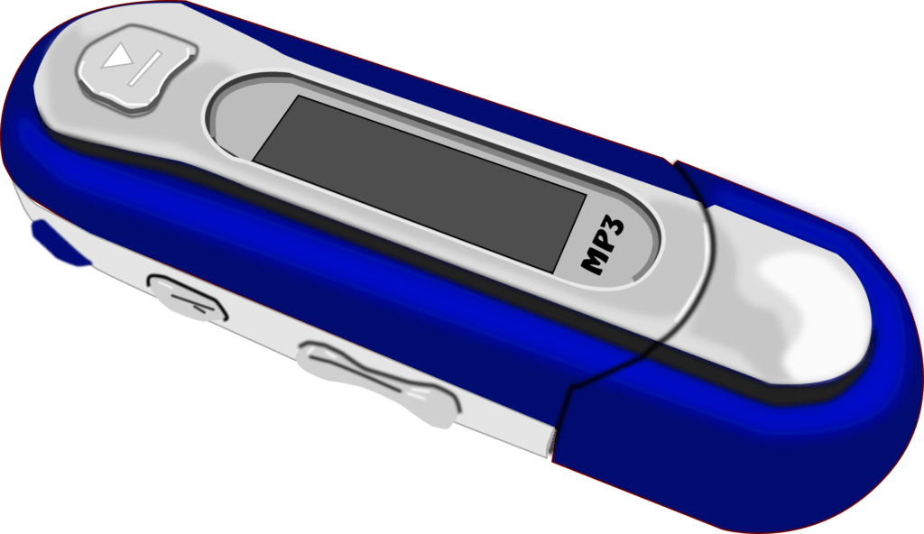 a-blue-old-style-mp3-player