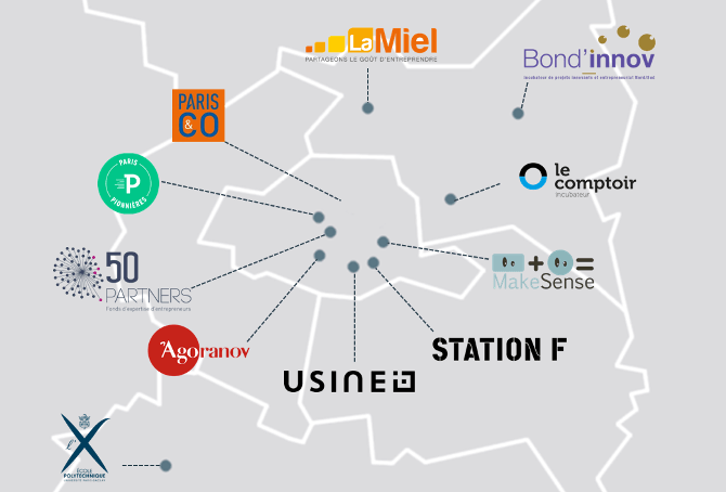 Les incubateurs partenaires du programme French Tech Diversité à Paris