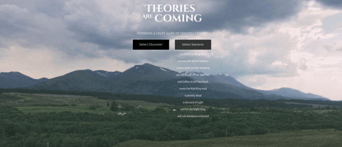 Theories are coming Theories are coming