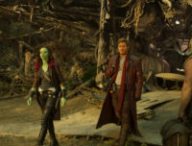 Guardians Of The Galaxy Vol. 2..L to R: Gamora (Zoe Saldana), Star-Lord/Peter Quill (Chris Pratt) and Drax (Dave Bautista)..Ph: Film Frame..©Marvel Studios 2017