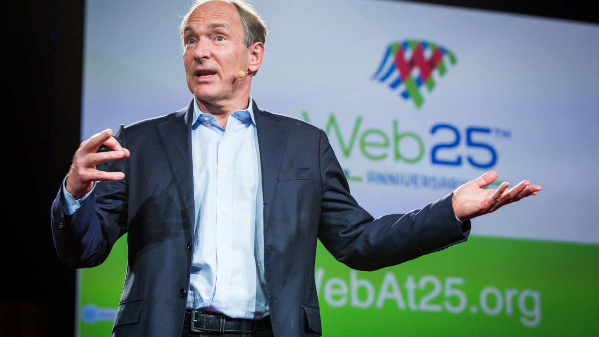 Sir Tim Berners-Lee at TED2014 - The Next Chapter, March 17-21, 2014, All-Stars Session 3, Vancouver Convention Center, Vancouver, Canada. Photo: Bret Hartman