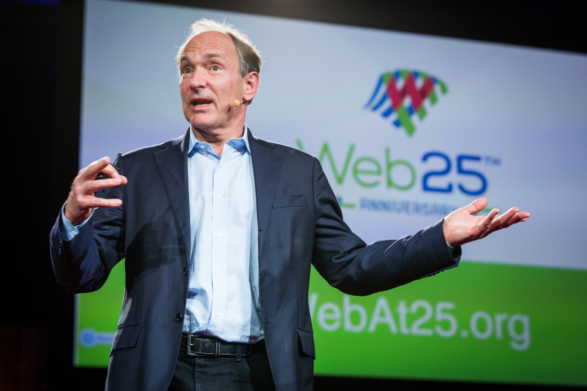 Sir Tim Berners-Lee at TED2014 - The Next Chapter, March 17-21, 2014, All-Stars Session 3, Vancouver Convention Center, Vancouver, Canada. Photo: Bret Hartman