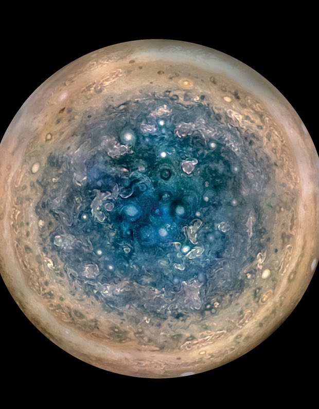 Pôle sud de Jupiter, NASA/JPL Pôle sud de Jupiter, NASA/JPL