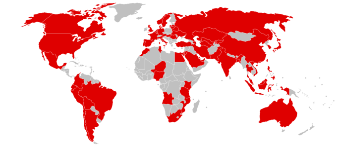 Les pays infectés par WannaCrypt
