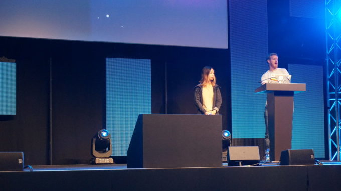Mike McQuaid et Kat Fukui lors de la GitHub Satellite. / Photo Numerama Mike McQuaid et Kat Fukui lors de la GitHub Satellite. / Photo Numerama
