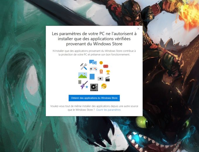 Windows 10 peut être réglé pour être limité au Windows Store