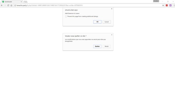 Une page malveillante générant des fenêtres javascript Une page malveillante générant des fenêtres javascript