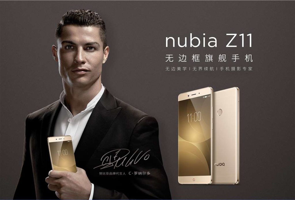 Nubia n'est certes pas connu en Europe, mais Ronaldo est débauché pour en faire la pub en Chine