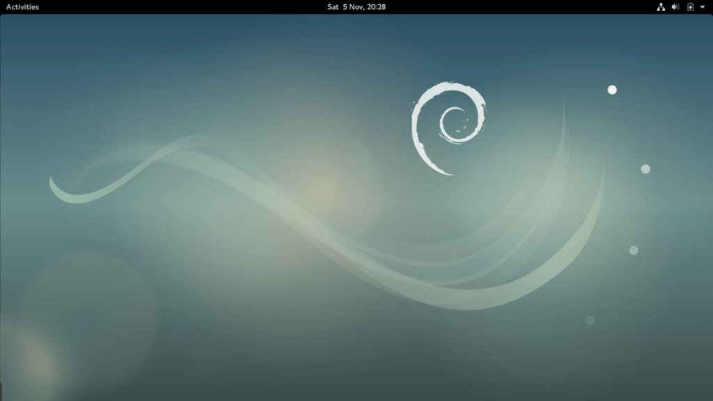 Capture d'écran de Debian Stretch, Gnome