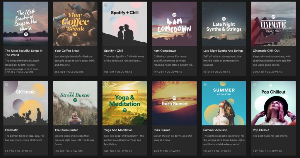 Capture d'écran des playlists Spotify par Music Buisness Worldwide.