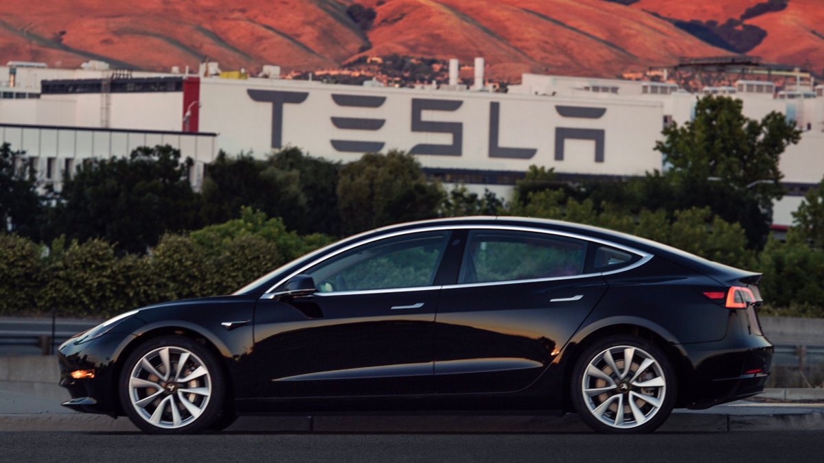 Une voiture Model 3 de Tesla. // Source : Tesla