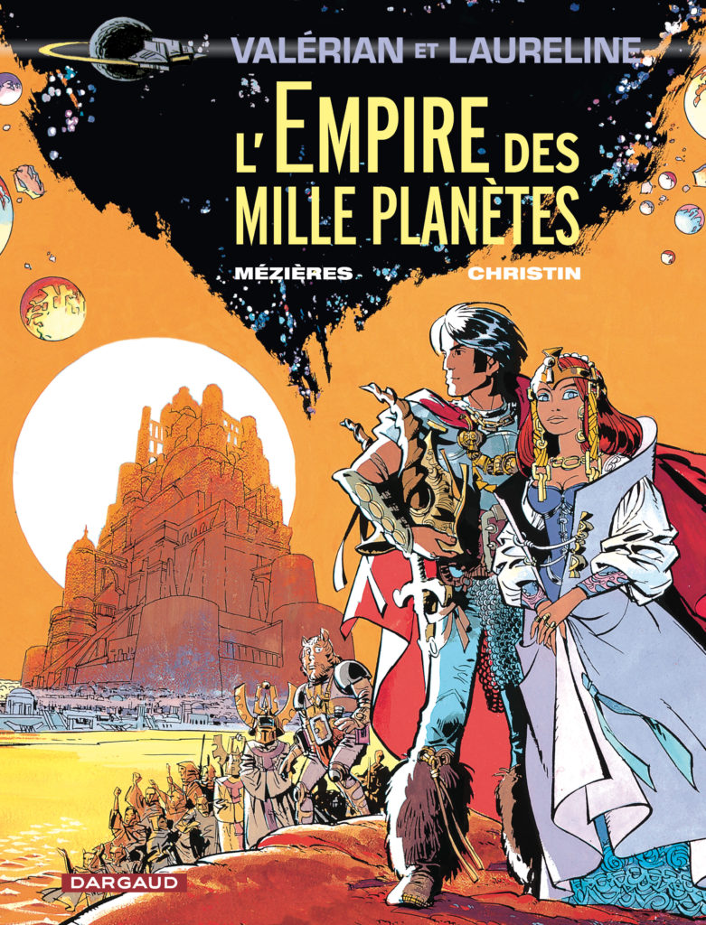 Couverture du 2nd album de Valérian, L'Empire des Mille Planètes, publié en 1971.