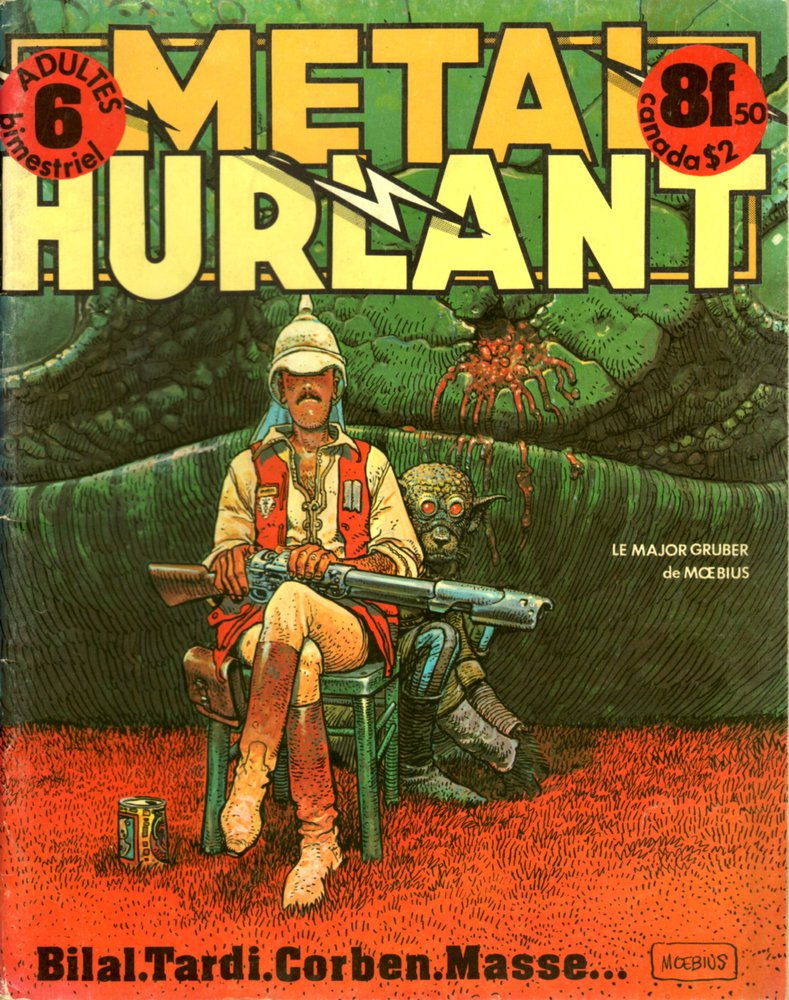Couverture du numéro 6 de Métal Hurlant, dessinée par Moebius en 1976. 