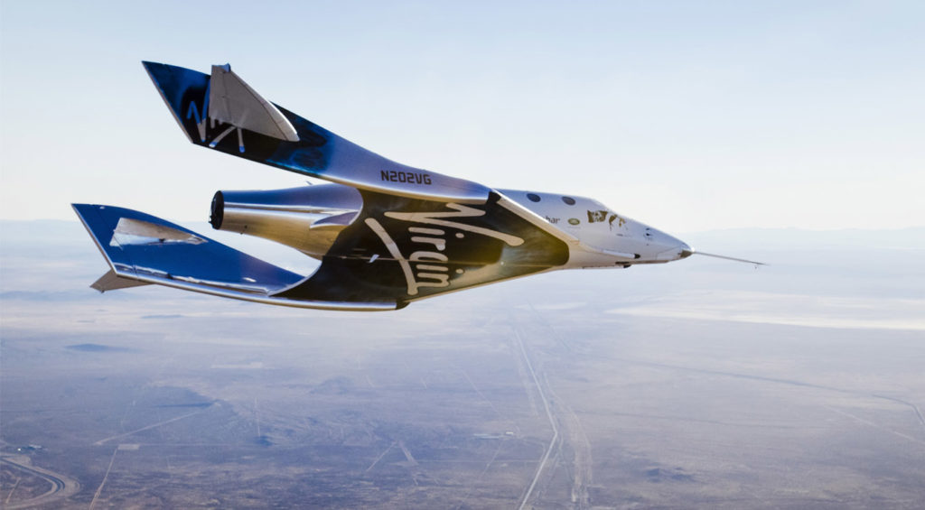 Le VSS Unity en vol. // Source : VIrgin Galactic Le VSS Unity en vol. // Source : VIrgin Galactic