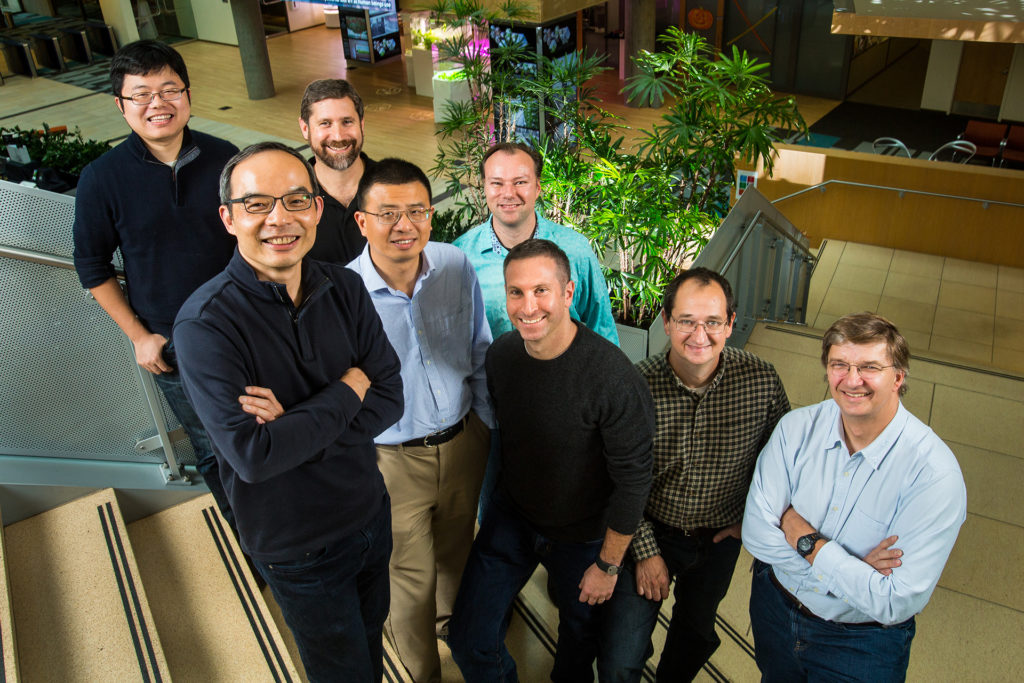 For Microsoft Technology and Research: A research team photographed in Microsoft's Building 99 in Redmond, Wash. on Thursday, October 13, 2016. Photo by Dan DeLong