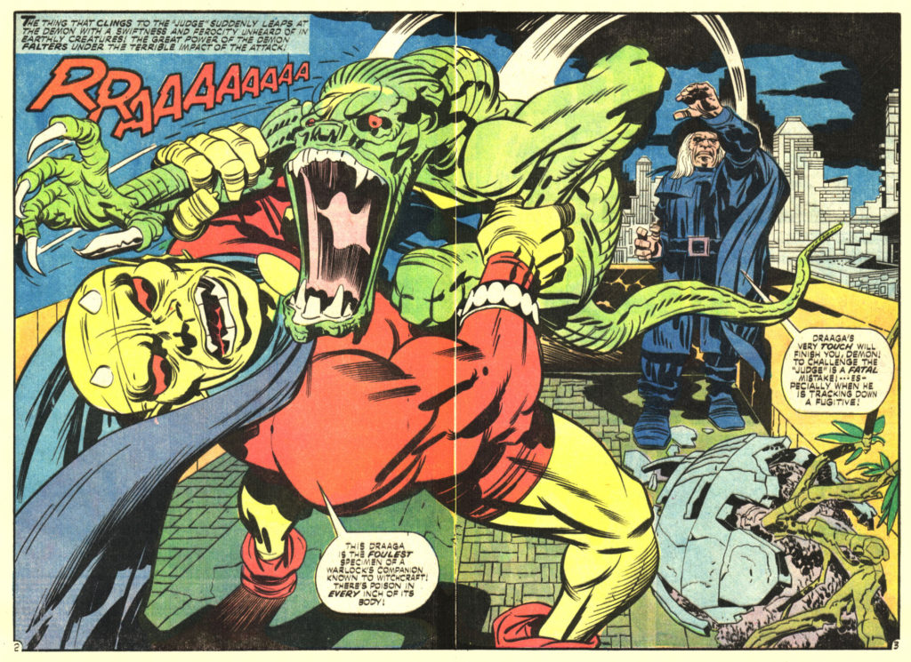 Double page de la série The Demon, publiée entre 1972 et 1973 Double page de la série The Demon, publiée entre 1972 et 1973