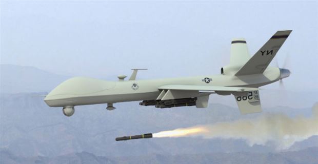 Drone équipé d'un Hellfire / CC. U.S. Navy