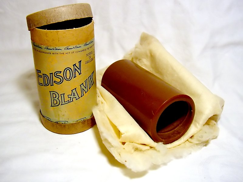 Cylindre en cire d'Edison à graver, 1900 / CC. Norman Bruderhofer 