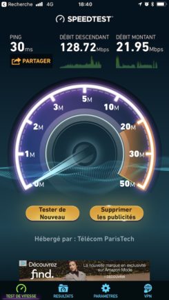 Nous avons mesuré des vitesses jusqu'à 70 mb/s en upload Nous avons mesuré des vitesses jusqu'à 70 mb/s en upload