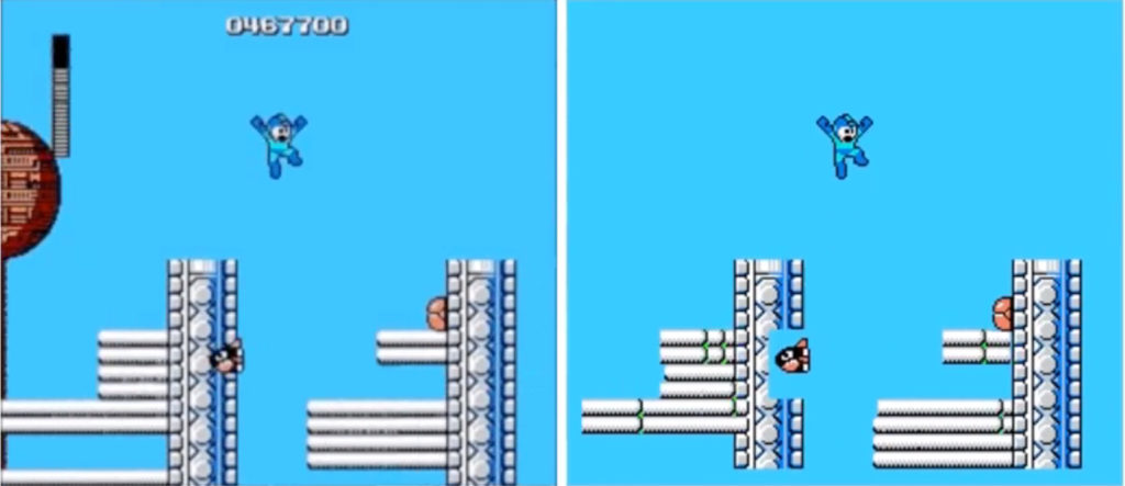 Comparatif entre le jeu original (à gauche) et la version clonée (à droite). (c) Comparatif entre le jeu original (à gauche) et la version clonée (à droite). (c)