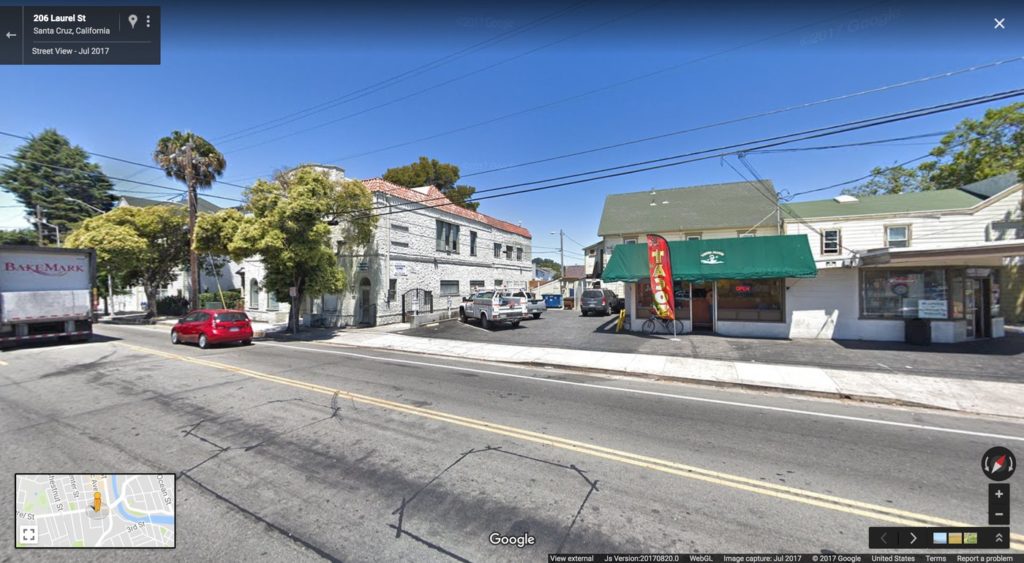 Photo de Laurel Street (Santa Cruz, Californie) prise en Juillet 2017 avec le nouveau matériel (c) Google