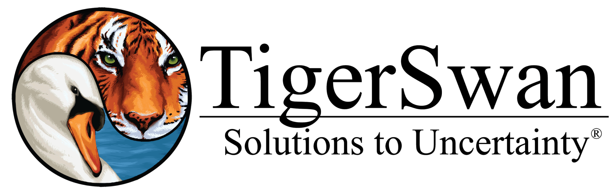 Le logo de TigerSwan, qui se vante de fournir des « solutions à l'incertitude »