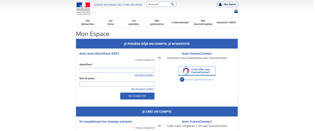 Site de l'Agence nationale des titres sécurisés.