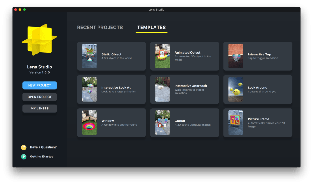 Sur le logiciel Lens Studio, des « templates » guideront les créateurs / Snap. Inc Sur le logiciel Lens Studio, des « templates » guideront les créateurs / Snap. Inc