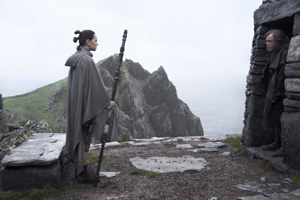 Star Wars: The Last Jedi
L to R: Rey (Daisy Ridley) and Luke Skywalker (Mark Hamill)
Photo: Jonathan Olley
©2017 Lucasfilm Ltd. All Rights Reserved. Star Wars: The Last Jedi
L to R: Rey (Daisy Ridley) and Luke Skywalker (Mark Hamill)
Photo: Jonathan Olley
©2017 Lucasfilm Ltd. All Rights Reserved.
