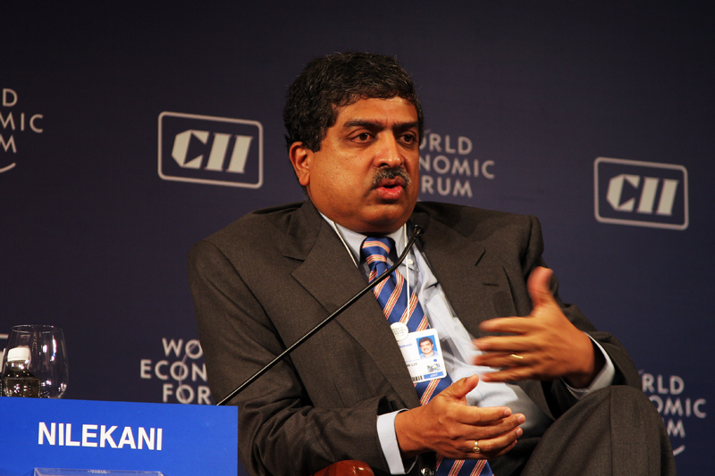 Nandan Nilekani, co-fondateur d'Infosys et instigateur d'Aadhaar. CC Wikimédia