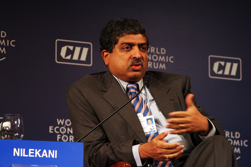 Nandan Nilekani, co-fondateur d'Infosys et instigateur d'Aadhaar. CC Wikimédia Nandan Nilekani, co-fondateur d'Infosys et instigateur d'Aadhaar. CC Wikimédia