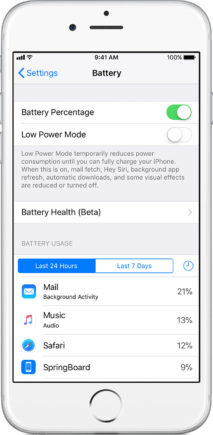 iPhone batterie iOS 11.3